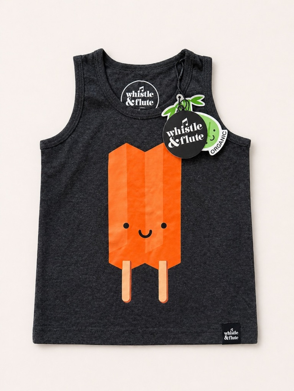 Whistle & Flute Kids' Orange Ice Pop Tank / Orange Popsicle Tank Top / Organic